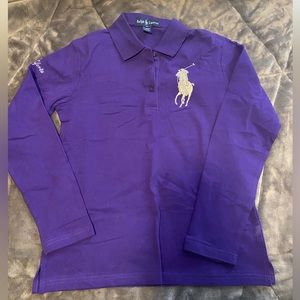 Purple Polo Ralph Lauren long sleeve button up shirt. Size is XL youth